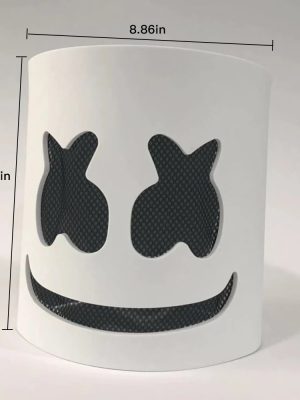 DJ Luminous Head Mask Lifelike Marshmello Mask Breathable Helmet Mask Durable Carnival Festival Halloween Party Props Cosplay