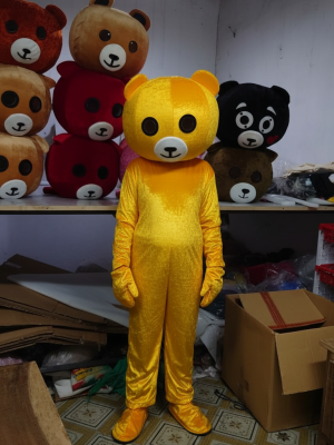 Yellow China costume teddy bear funny Cartoon Costume dress Mr Teddy bear dress Costume full set Teddy Bear Funny holud Taddy surprising gifts