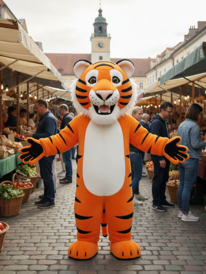 Luxury Tiger Mascot Costume – Adult Full-Body Mascot Suit for Parties, Events, School Shows & Birthday Celebrations – High-Quality Professional Tiger Costume