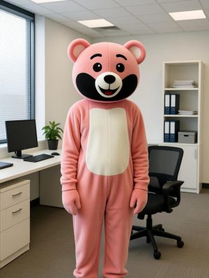 Premium Pink Teddy Bear Mascot Costume – Cute & Soft Character