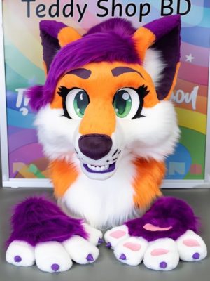 Home Colorful fox mascot costume head and gloves character suit available in Bangladesh