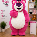 cute pink bear mascot costume | teddy shop bd