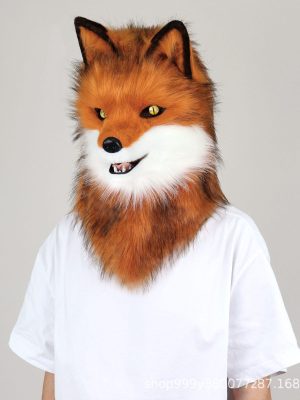 realistic fox head mask – premium animal cosplay costume | teddy shop bd